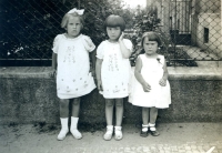 Slightly older three sisters, Klára on the right, Mladá Boleslav, 1931