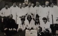 During the studies at University of Chemistry and Technology, 1980s. Witness is in the top row, second from the right 
