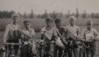 Cycling race in Mohelnice, 1967. Witness first from the left

