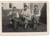 The Bergida brothers in Snina, Ivan's father David first from left


