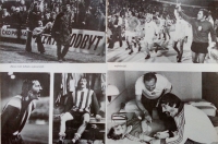 The book Solo for Panenka captured a football player in various situations - at the top right are the celebrations of the title of the 1976 European Champions, at the bottom is Panenka in social party with teammates Zdeněk Nehoda and coach Jozef Vengloš 
