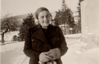 Věra Poláčková, Petr's mother. Špindlerův Mlýn, 1947