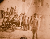 Historical photo of the Volunteer Fire Brigade in Březí