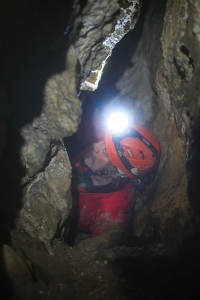 Tomáš Lánczos v Medvedej jaskyni, Vrátna dolina v roku 2020