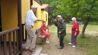 Vlastislav Maláč in the middle with friends at the summer camp of the Methodist Church in Poušť Bechyně, 2019 
