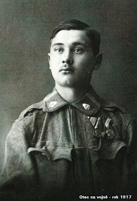 Karel Dvořáček, the father, in the army in 1917