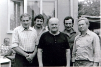 Bořivoj with his brothers, in front Mečislav and Václav, behind them Bořivoj's sons, Bořivoj and Stanislav, c. 1988		
