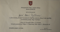 Invitation to accept a decoration on behalf of Hugo Vaníček, 2009