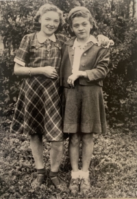 Alžbeta (on the left) with her friend from school 