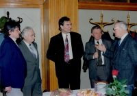 Zbyněk Plesar as a CEO of TON, from the right: P. Hejcman, a mayor, second from the right: K. Bubílek, a ceremony on the occasion of the TON Museum being relocated to a chateau in Bystřice pod Hostínem, mid 1990s

 