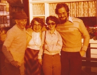 Jan Mühlstein s rodiči a se sestrou Evou, r. 1979