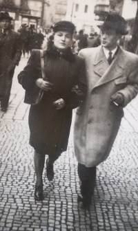 Věra with her future husband, Miroslav, at the time when they were dating