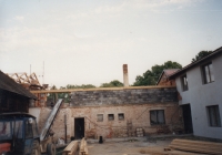 Start of the repairs at the Kolář's farm buildings. 1991