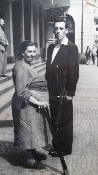 František Karel with his mother