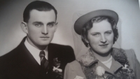 Wedding photo of František and Jiřina Kosík, 1938