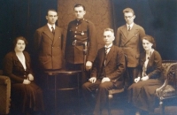 From the left: Anna Kosíková (grandmother), Václav Kosík (uncle), František Kosík (father), Václav Kosík (grandfather), Bohouš Brodecký (uncle), Anna Brodecká (aunt). 