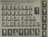 Graduates of the Pardubice grammar school in 1937–38
