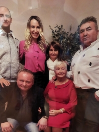 Top row: Tomáš Lhotský and Naděžda Lhotská, née Adamcová; Vladimír's wife Darijma and her brother Dmitri. Bottom row: Vladimír Vyskočil and his mother-in-law, Nadezhda. Otrokovice, 2020
