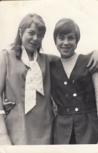 Svatava Němcová - daughters Svatava and Jitka, early 70s