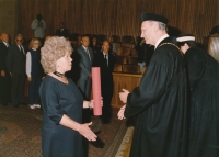 Graduation after her rehabilitation in the 1990s