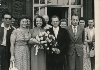 Wedding of Božena Fritzova a Bořivoj Krejčí, Prague, 1959.