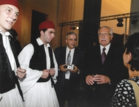 As a representative of the Greek community at a meeting with Václav Klaus on the occasion of the Olympic Games in Athens, 2004 
