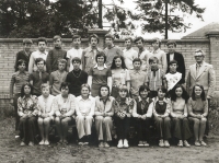 Staré Město Primary School, school year 1974-75. Vladimír, middle row, second from right