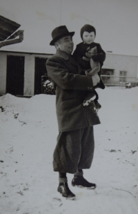 With his father, 1941