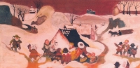 Obraz Viléma Hofmana namalovaný podle obrazu Betlém Jiřího Trnky