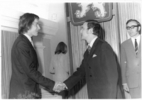 Jan Procházka at graduation in 1974, on the left