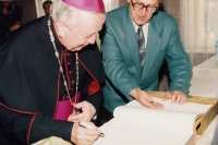 Milan Čejka with Archbishop Karel Otčenášek, Libice nad Cidlinou, 1997