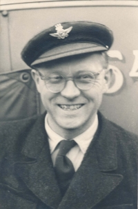 Rudolf Fendrych in his uniform of a bus driver in 1960 
