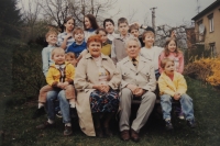 Marie and Josef Jakubíček with their grandchildren