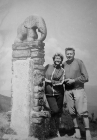 With her husband on Králický Sněžník