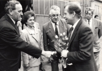 With president Václav Havel, visiting Poldi Kladno, 1990s