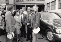 With president Václav Havel, visiting Poldi Kladno,1990S