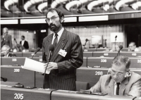 Vladimír Mikan during a speech at the Council of Europe on September 20, 1991