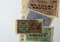Banknotes from the Protectorate era issued for payments in the Terezín ghetto only