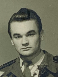 Anton Kašička as a soldier military service