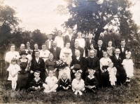 Family photo - first row, first from the left Karel Lanczik, later RAF pilot, Jarmila Štěrbová´s cousin, 1920
