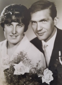 Wedding photograp of Ivo Poduška and his wife, August 20, 1966