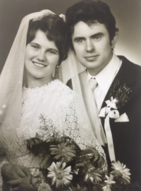 Josef Kotík with his wife, the wedding photo
