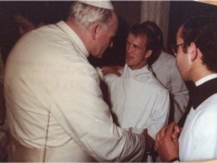 Witness Michal Kaňa at an audience with Pope John Paul II.