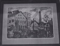 Cukrovar Libáň na obraze od Františka Maxe