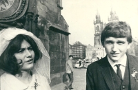 Wedding photograph. Václav Kučera and Helena Kučerová, year 1965