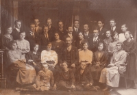 Boratín people in 1925, Anna Vlková's mother second from the left, second row (standing by the chair)