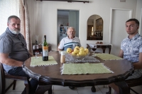Pavel Peška, his son Petr and grandson Misha at Pavel's house in Germiston 