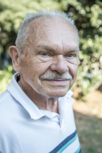 Pavel Peška in the garden of his house in Germiston, April 2021