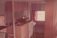 Interior of the Pechouš family's self-made van, the 1970s