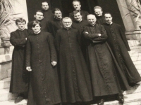 Michal Kaňa (left) as a student of a major seminary